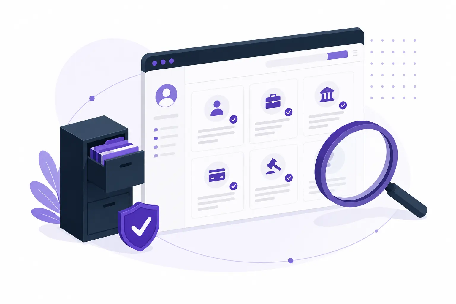 Ilustración de un proceso de Background Check